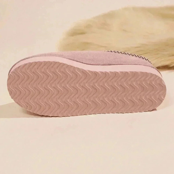 Baby Pink Women's Ultra-Soft Plush Cozy Anti-Slip Slip-On Slippers - Picture 6 of 6